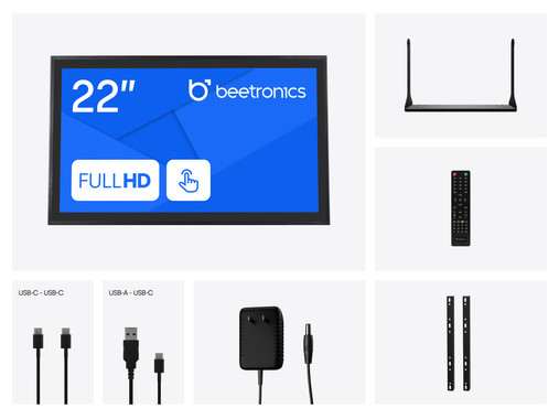 22 Zoll Touchscreen Metall